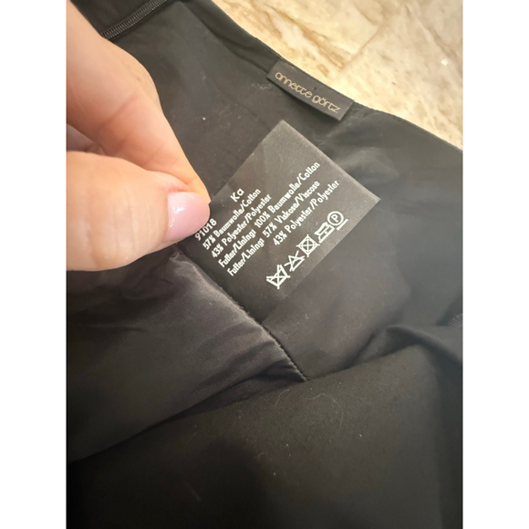 Annette Görtz A-Line box pleat bubble hem Skirt Black Size 12. Metallic sheen - Picture 6 of 8